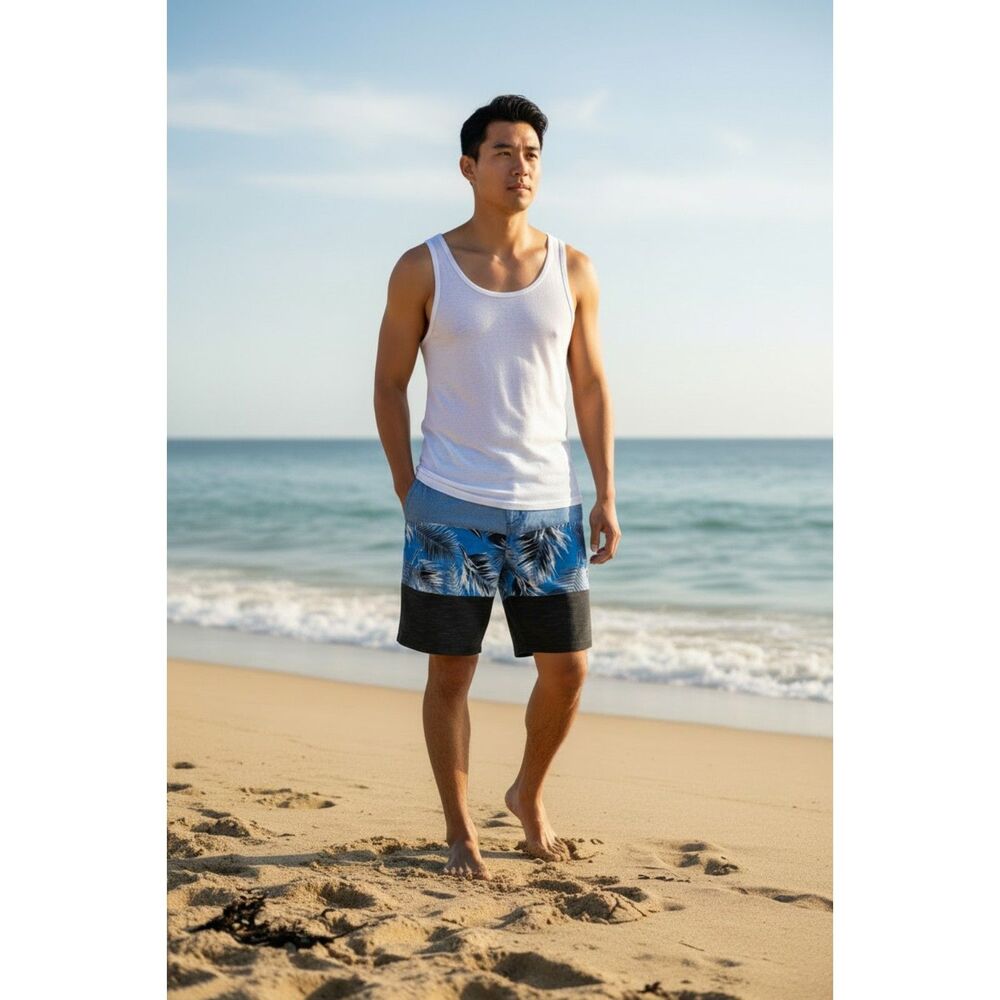 O'Neill Board Shorts 90s y2k Mens 40 Blue Hybrid Trunks Streetwear baggy surfer